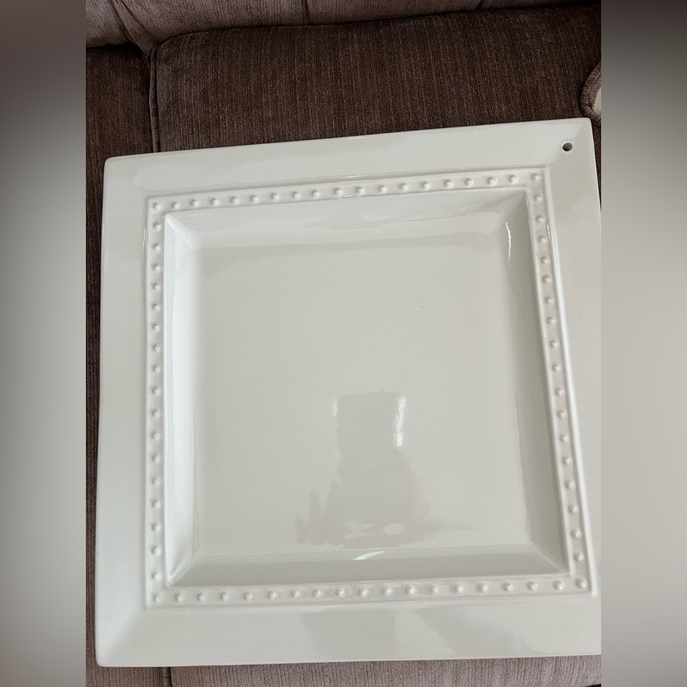 Nora Fleming White Stoneware Serving Platter